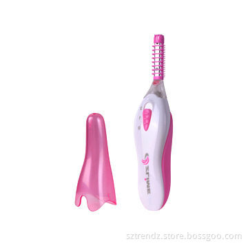 Electric eyelash curler with demountable comb and heating to curl, keeps long lasting eyelash